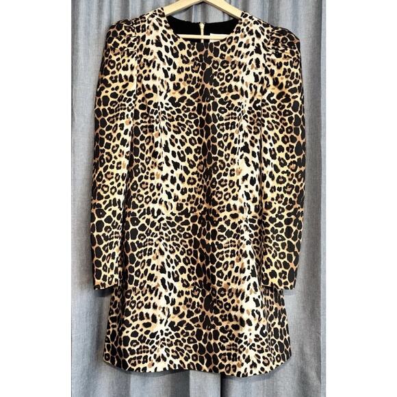 Tuckernuck x India Hicks NEW Leopard Domino Long Sleeve Party Mini Dress Large - Picture 5 of 15